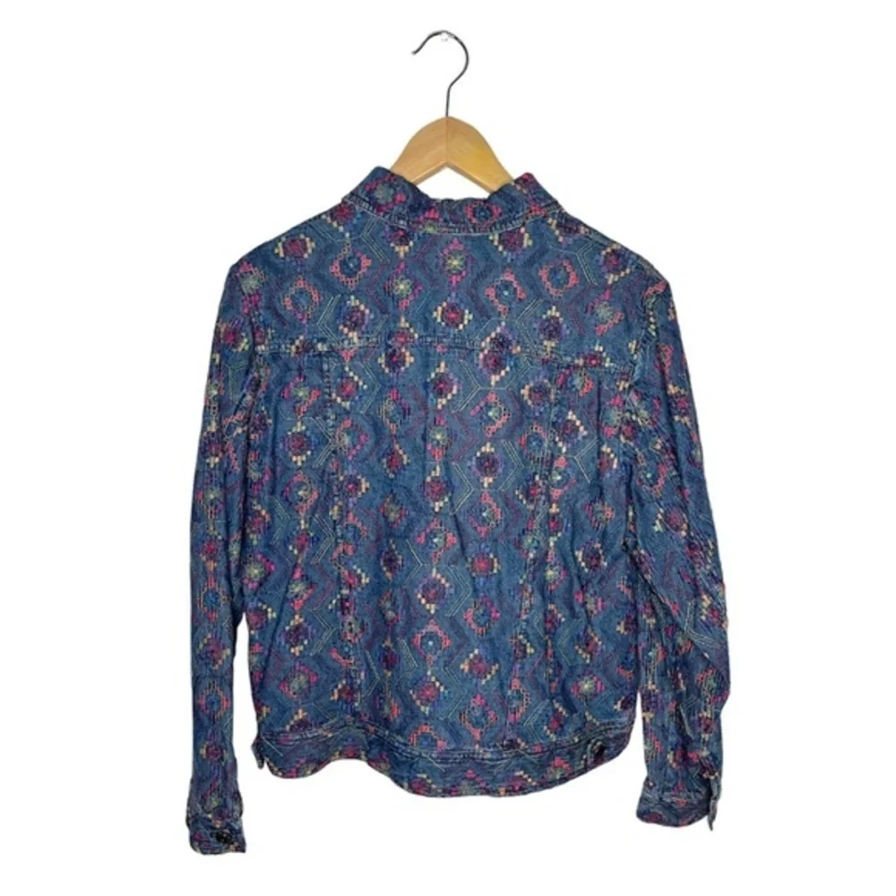 Shacket Denim Shirt LightweightJacket | Medium Southwest Embroidered EUC